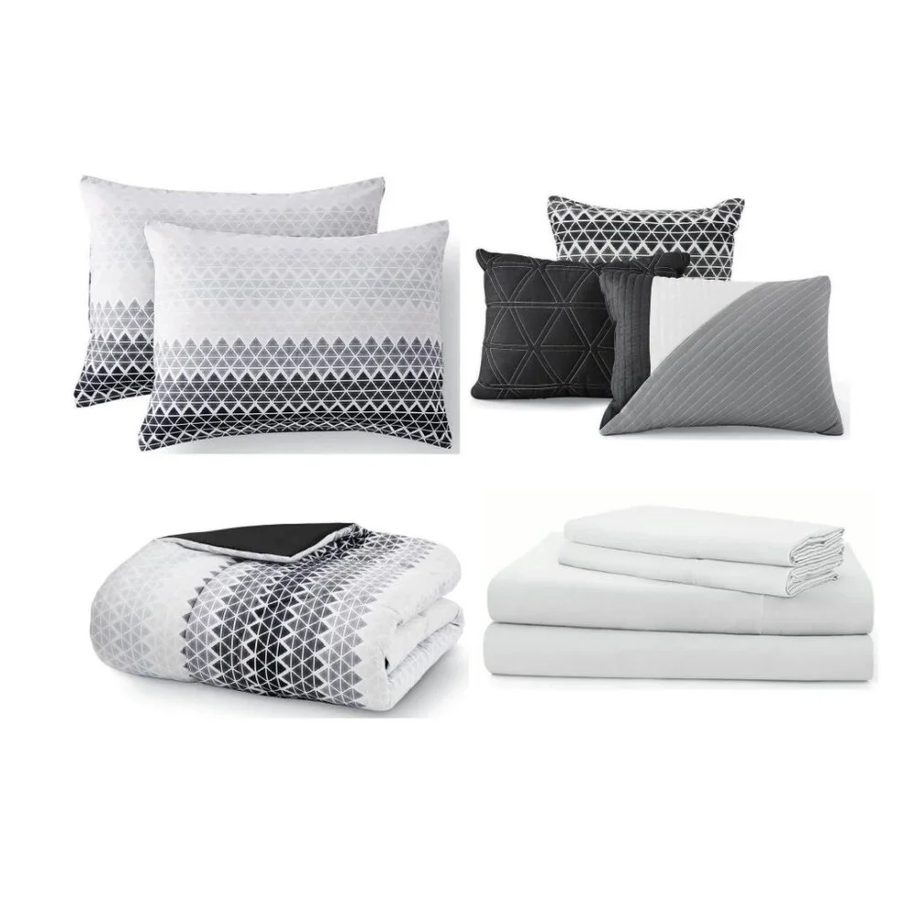NEW FULL SIZE 10 Piece Bed in a Bag Comforter Bedding Sheets 3 Decorative Pillow